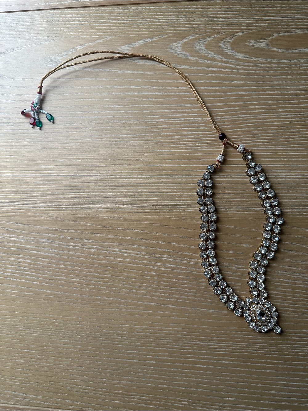 Crystal-Accented Gold Tone Women’s Necklace